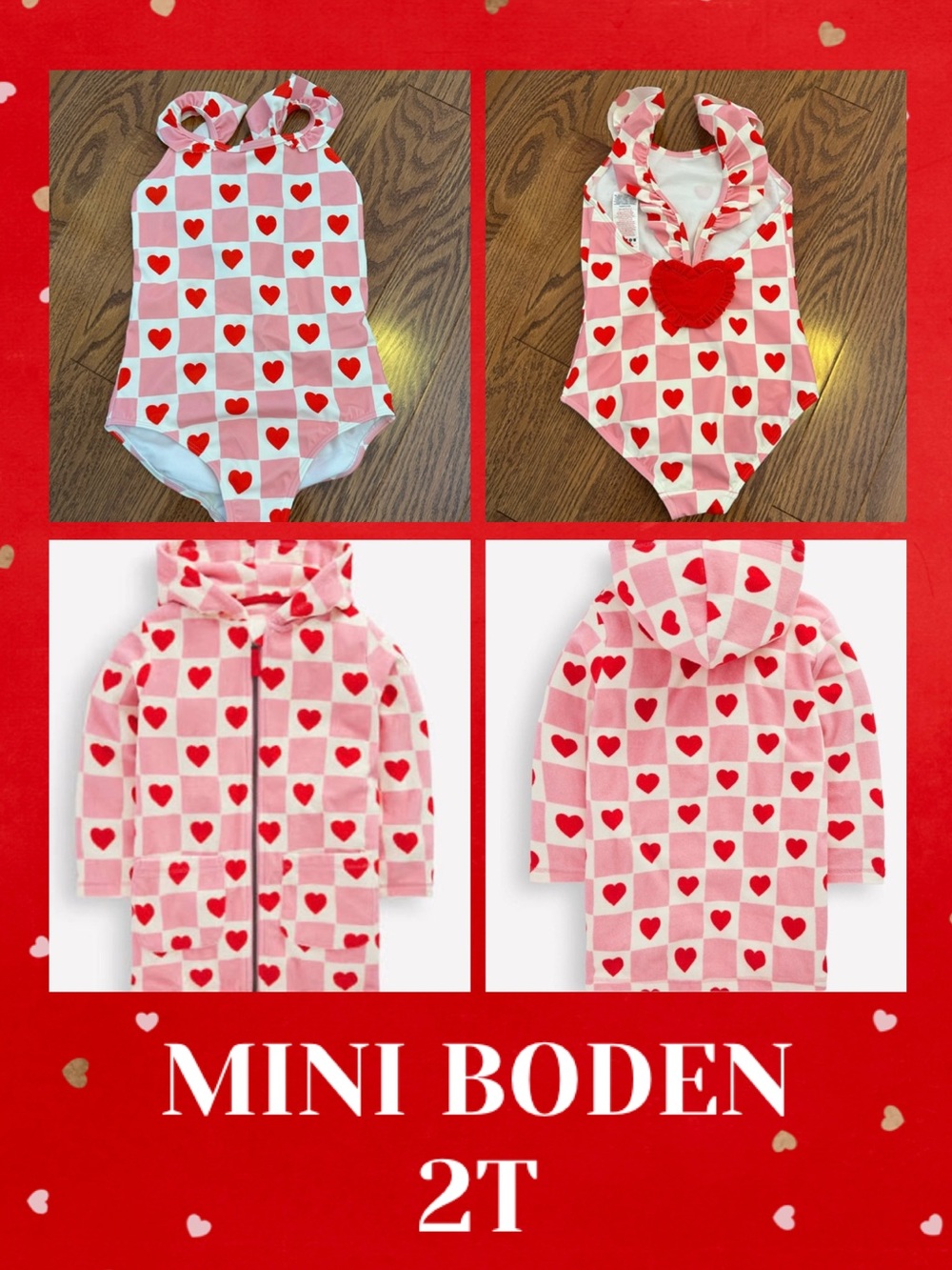 Mini Boden 2T Swimsuit & Towel Hoodie ❤️